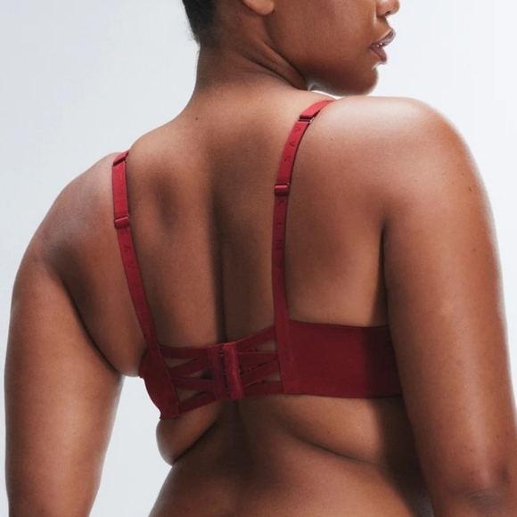 NWT Savage X Fenty microfiber push-up plunge bra in red cognac - Picture 5 of 7